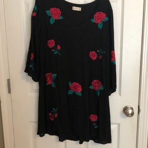 Rose black dress/shirt/tunic